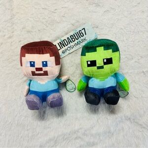 Plush Toy Set - Steve and Zombie